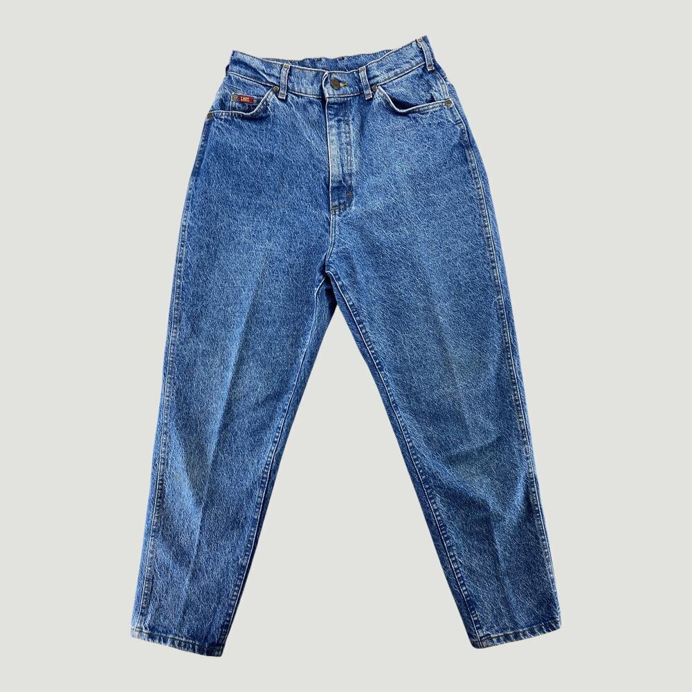 Vintage 90s Lee Mom Jeans High Waist Tapered Blue Denim Women’s 26x27
